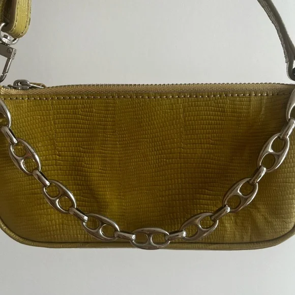 By Far Mini Rachel Bag in Stamped Leather Olive Green - Picture 3 of 4